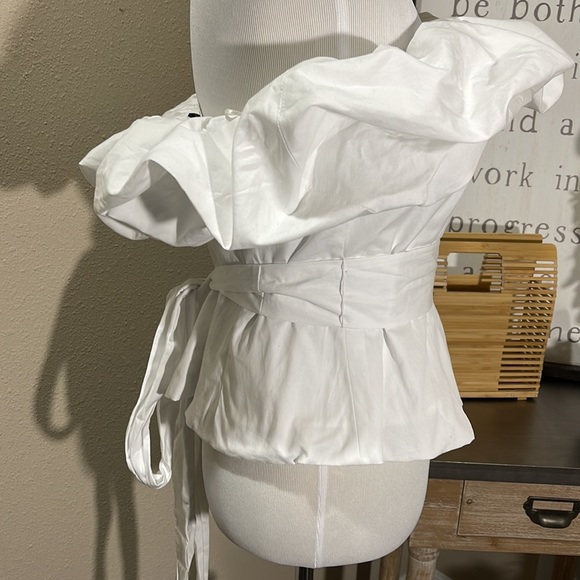 Zara white top sz L - Picture 4 of 6